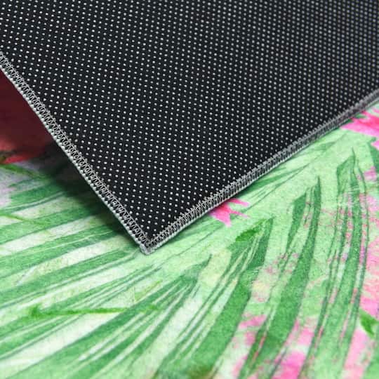 Empire Art Direct 5ft. x 7.5ft. Pink & Green Floral I Flowers Area Rug